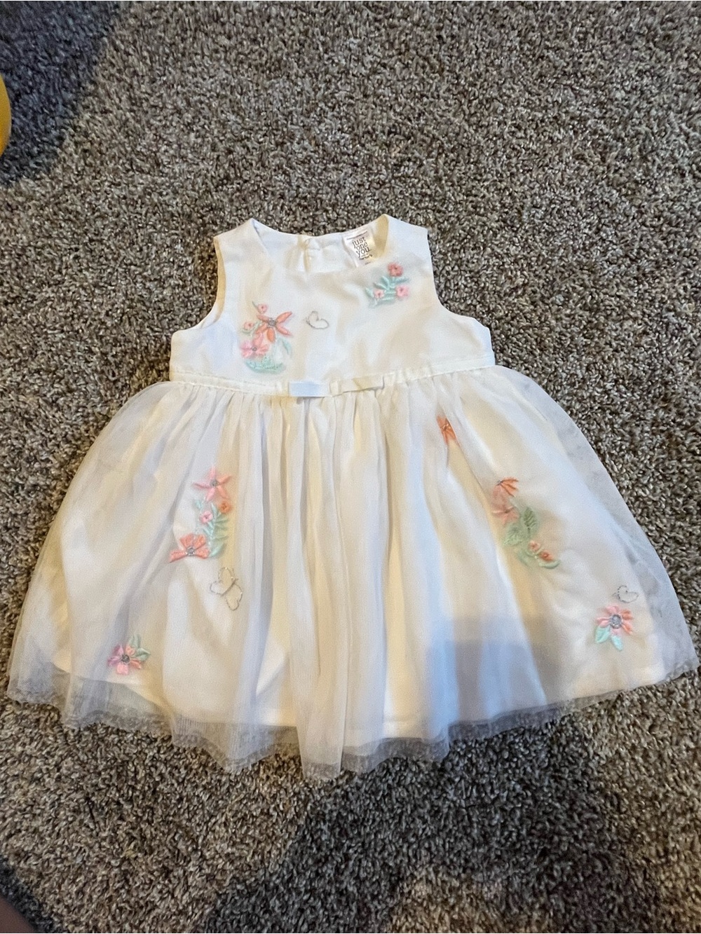 Carter's Tulle Dress with Pink and Mint Floral Embroidery